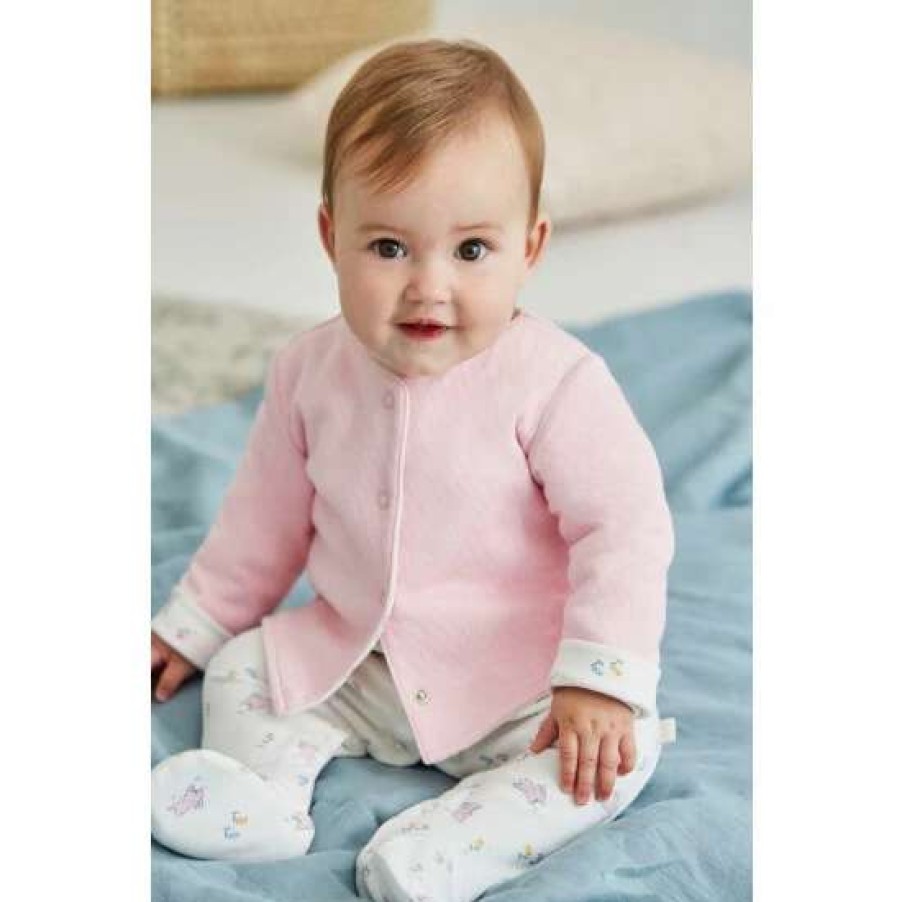 Sleepsuits * | Jojo Maman Bebe Pink Sleepsuit And Jacket 2 Piece Set