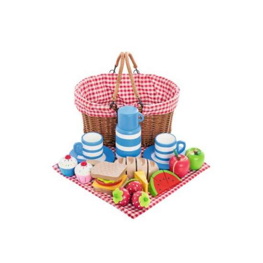 Toys * | Jojo Maman Bebe Picnic Basket With Wooden Food