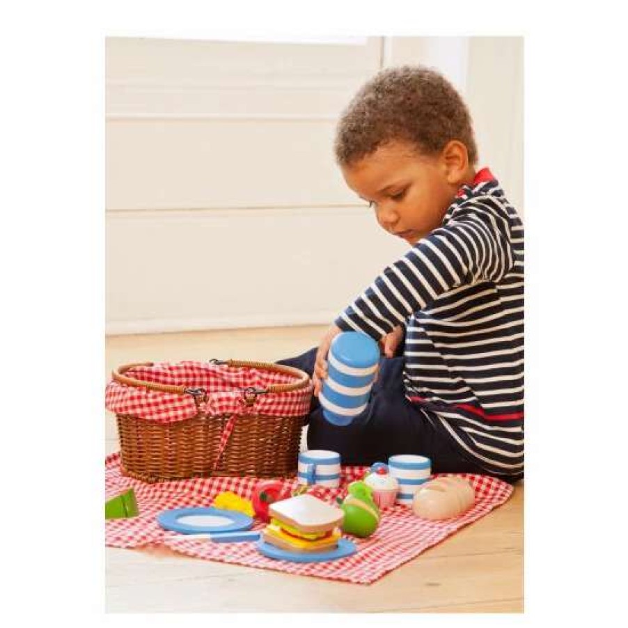 Toys * | Jojo Maman Bebe Picnic Basket With Wooden Food