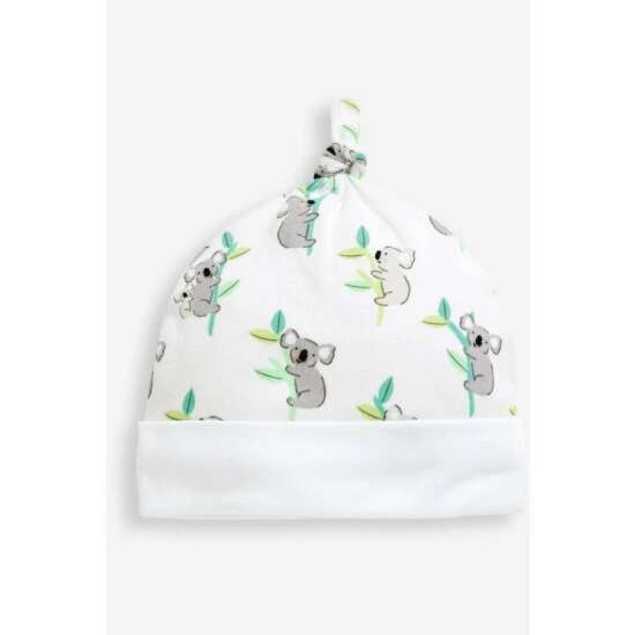 Hats * | Jojo Maman Bebe Baby Koala Print White Hat