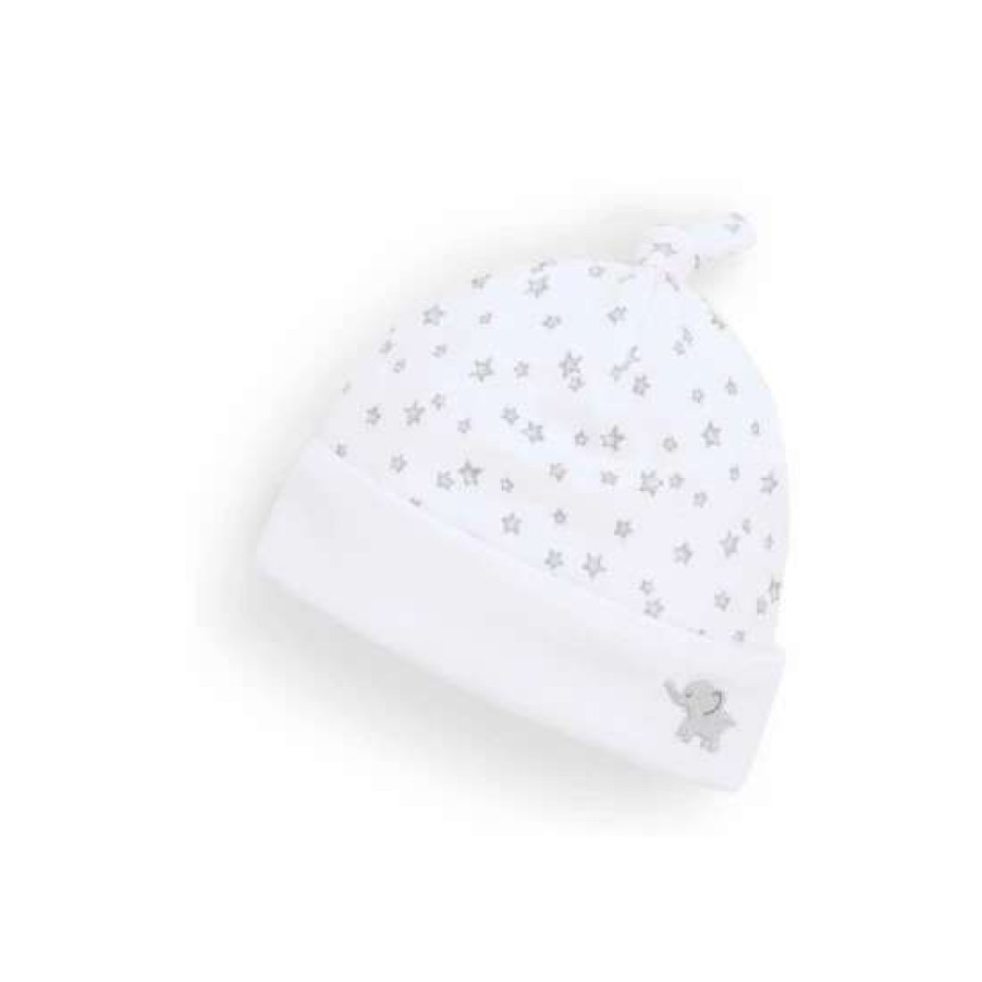 Hats * | Jojo Maman Bebe Baby Ele Embroidered Twinkle Star White Hat