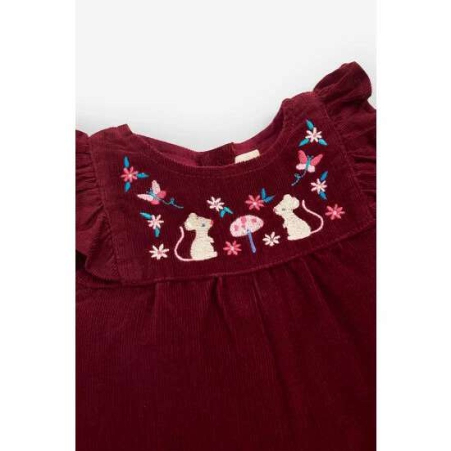 Dungarees * | Jojo Maman Bebe Purple Mouse Embroidered Cord Dungarees