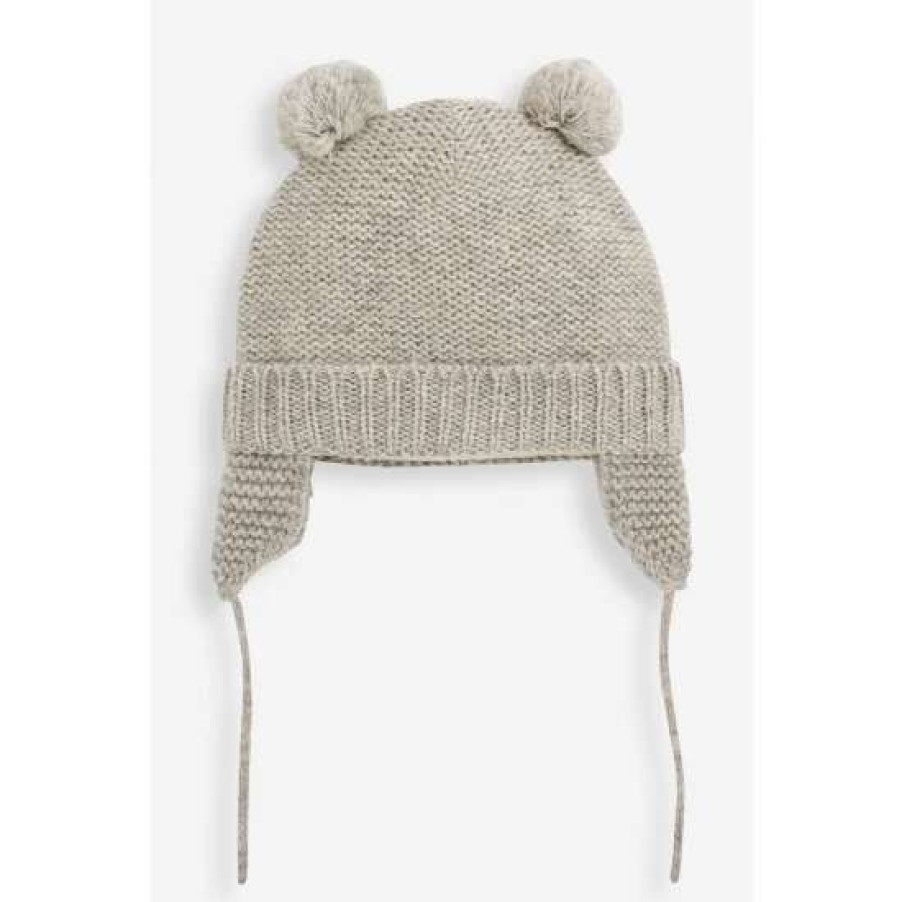 Hats * | Jojo Maman Bebe Grey Pom Pom Hat