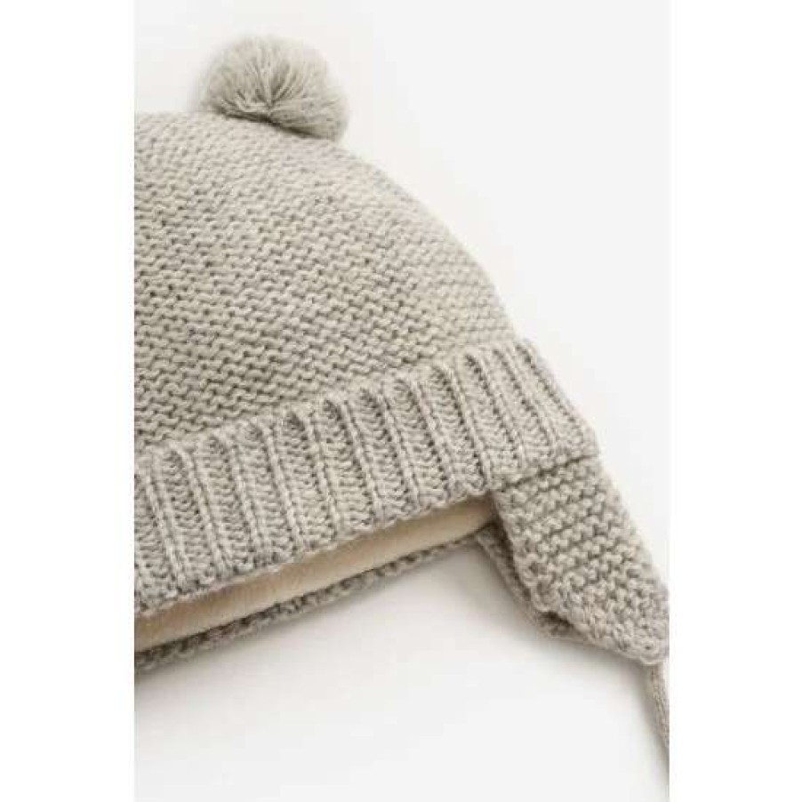 Hats * | Jojo Maman Bebe Grey Pom Pom Hat