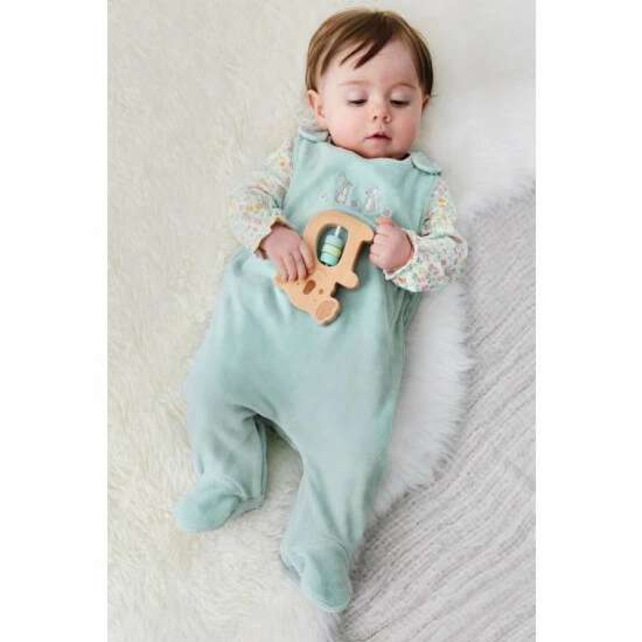 Dungarees * | Jojo Maman Bebe Blue Two-Piece Bunny And Mouse Dungaree Set