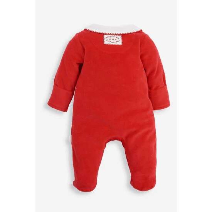 Sleepsuits * | Jojo Maman Bebe Red My First Christmas Sleepsuit