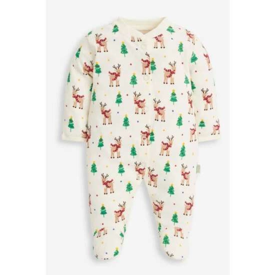 Sleepsuits * | Jojo Maman Bebe Red Sleepsuit And Velour Jacket 2 Piece Set