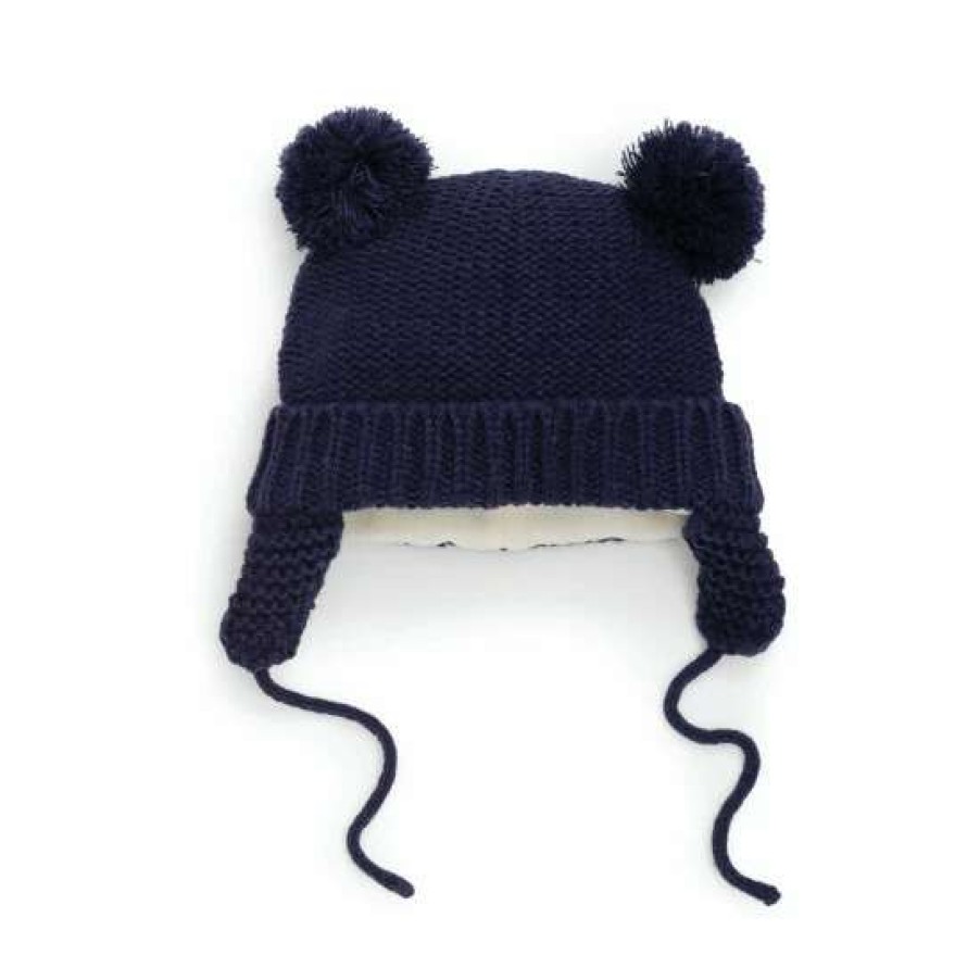 Hats * | Jojo Maman Bebe Blue Pom Pom Hat