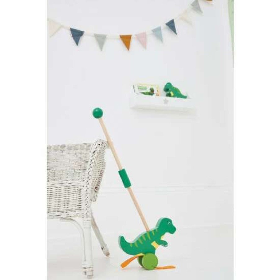 Toys * | Jojo Maman Bebe Green T-Rex Push Along