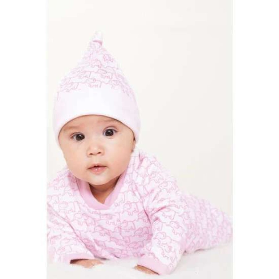 Sleepsuits * | Jojo Maman Bebe Pink Little Elephant Sleepsuit