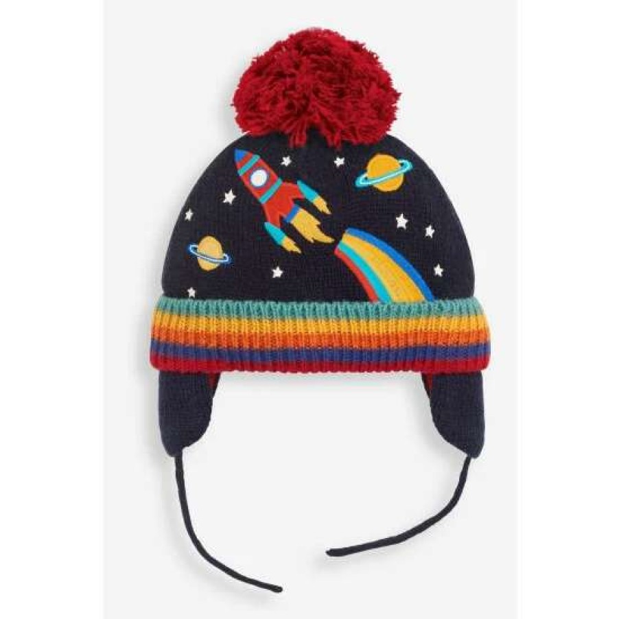 Hats * | Jojo Maman Bebe Blue Rocket Applique Hat