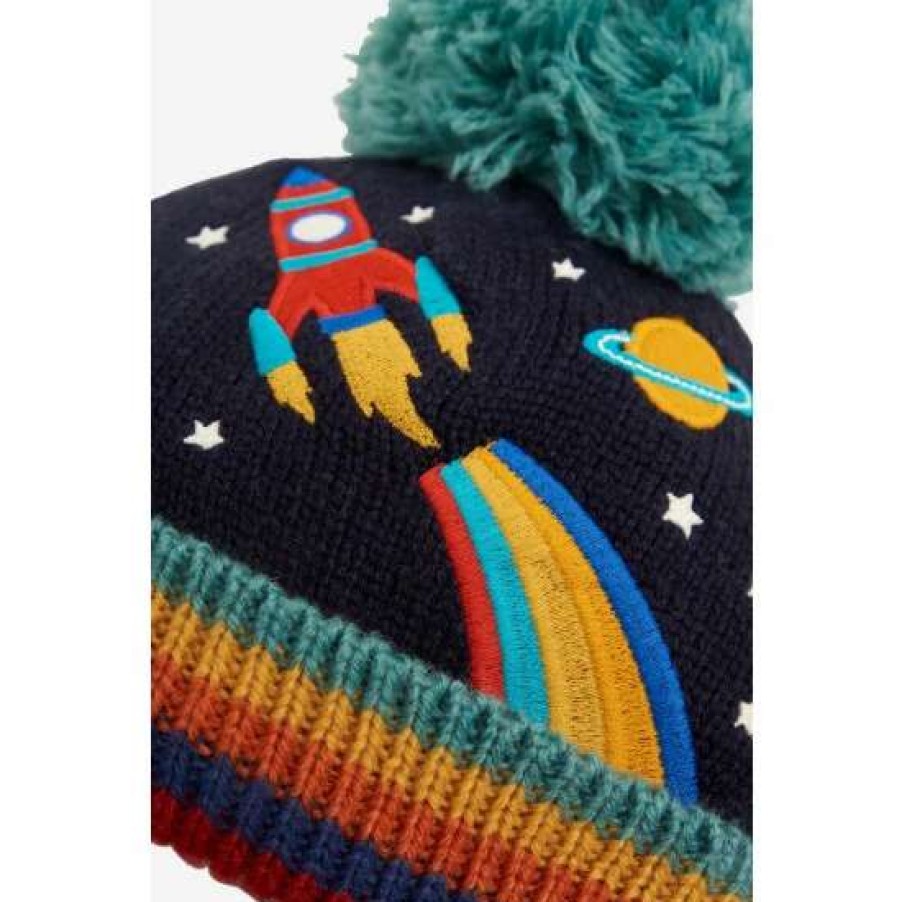 Hats * | Jojo Maman Bebe Blue Rocket Applique Hat