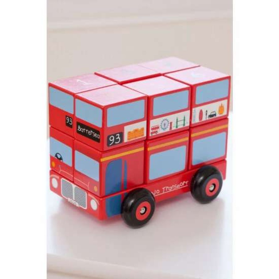 Toys * | Jojo Maman Bebe Red London Bus Wooden Stacker