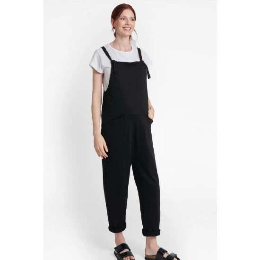 Dungarees * | Jojo Maman Bebe Slouchy Jersey Black Dungarees