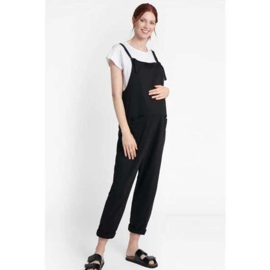 Dungarees * | Jojo Maman Bebe Slouchy Jersey Black Dungarees