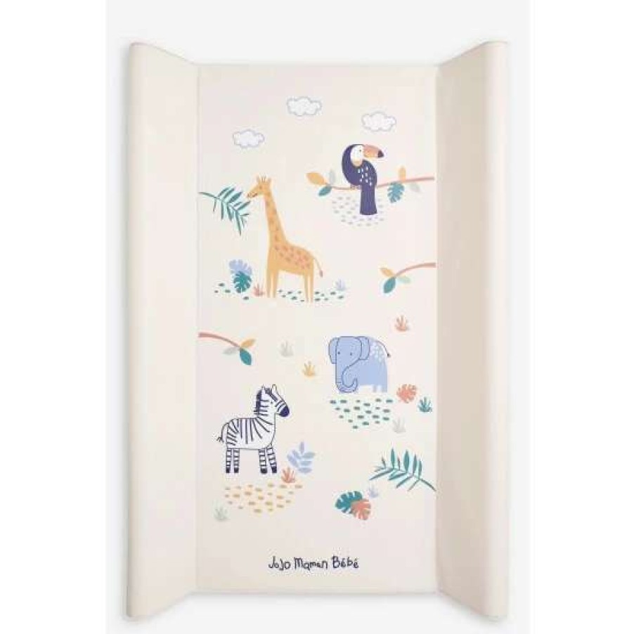 Babyaccessories * | Jojo Maman Bebe Cream Safari Side Support Changing Mat