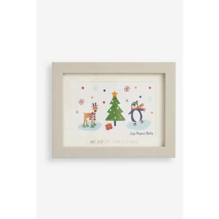 Babyaccessories * | Jojo Maman Bebe Grey My First Christmas Photo Frame