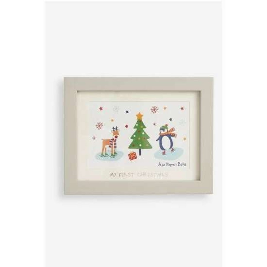 Babyaccessories * | Jojo Maman Bebe Grey My First Christmas Photo Frame