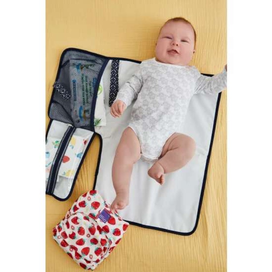 Babyaccessories * | Jojo Maman Bebe Blue Batik Print Travel Changing Mat