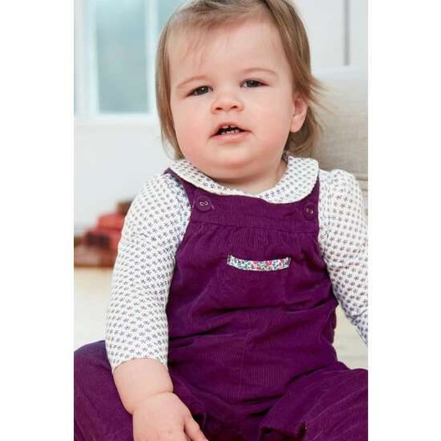 Dungarees * | Jojo Maman Bebe Purple Pretty Cord Dungarees