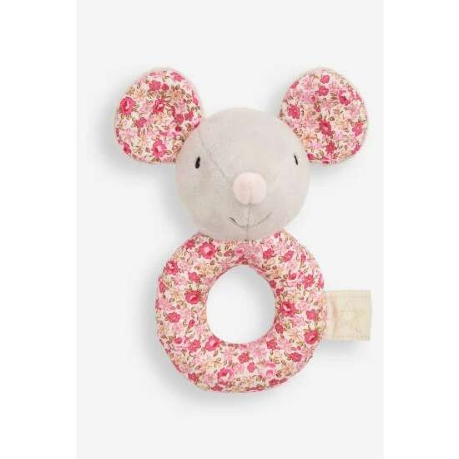 Toys * | Jojo Maman Bebe Pink Mouse Ring Rattle