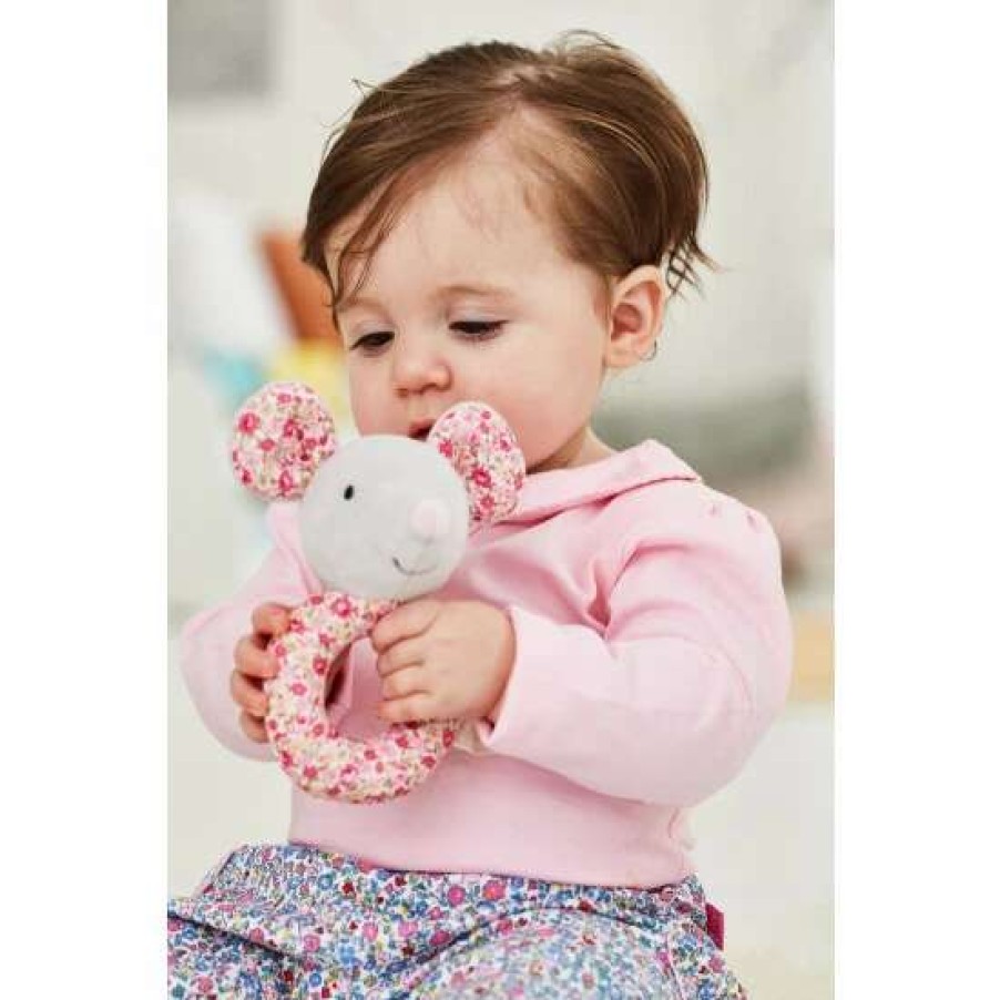 Toys * | Jojo Maman Bebe Pink Mouse Ring Rattle