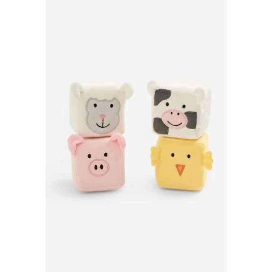 Toys * | Jojo Maman Bebe Soft Farm Cubes 4 Pack