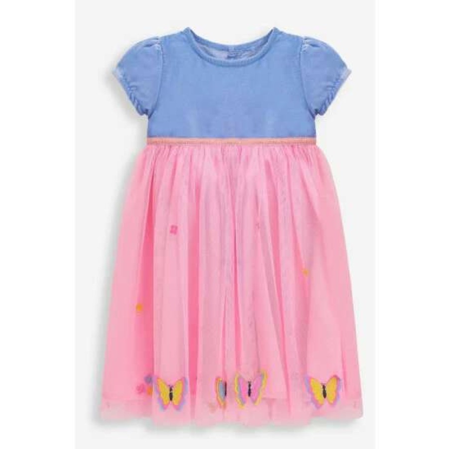 Dresses * | Jojo Maman Bebe Pink Velvet Butterfly Party Dress