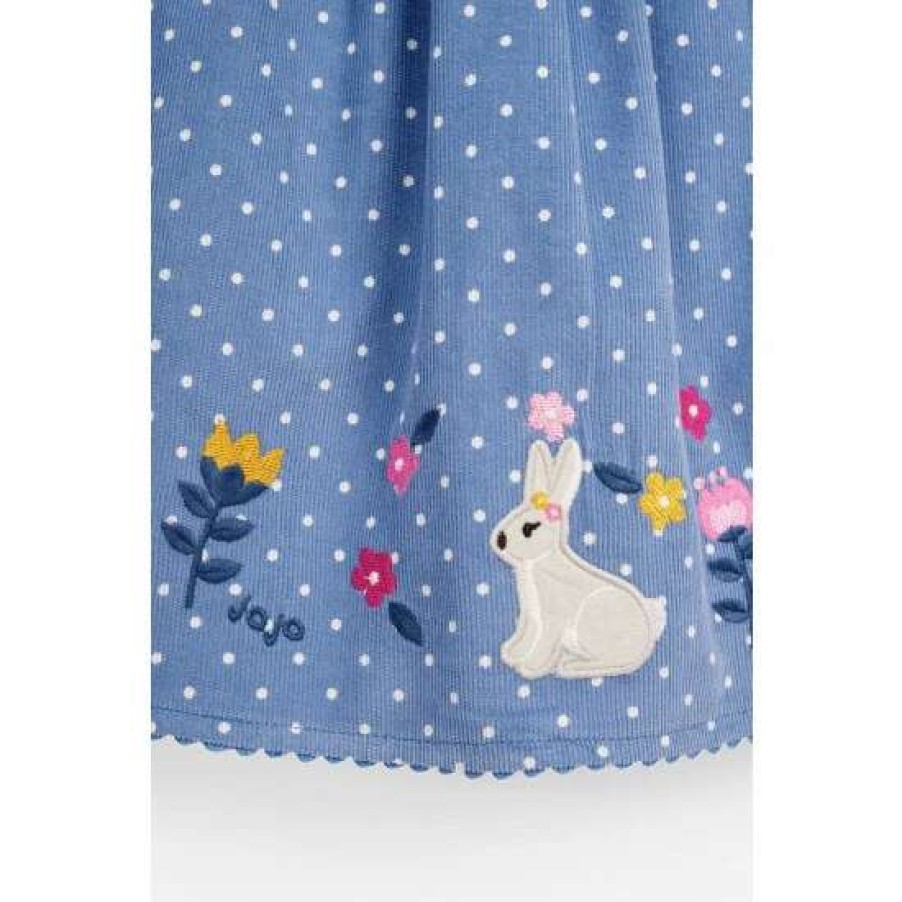 Dresses * | Jojo Maman Bebe Blue Bunny Applique Cord Dress