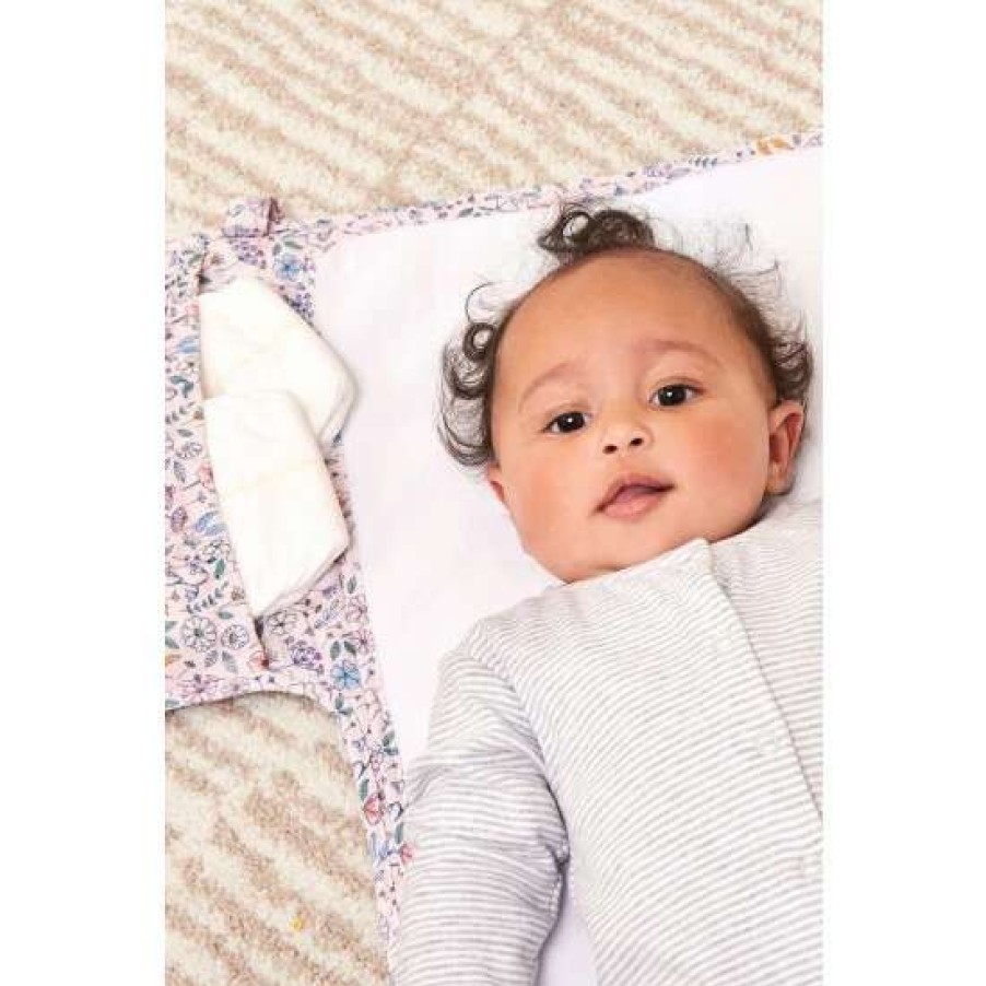 Babyaccessories * | Jojo Maman Bebe Pink Meadow Quilted Changing Mat