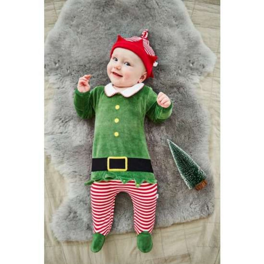 Sleepsuits * | Jojo Maman Bebe Red Two-Piece Baby Elf Outfit Set