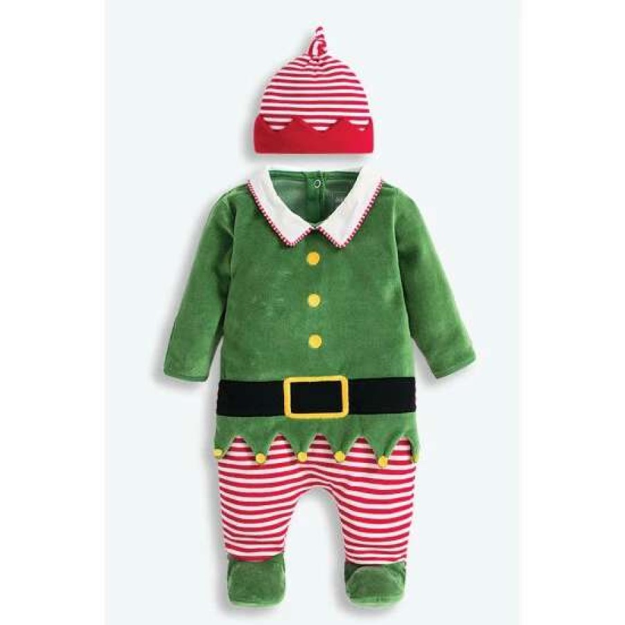 Sleepsuits * | Jojo Maman Bebe Red Two-Piece Baby Elf Outfit Set