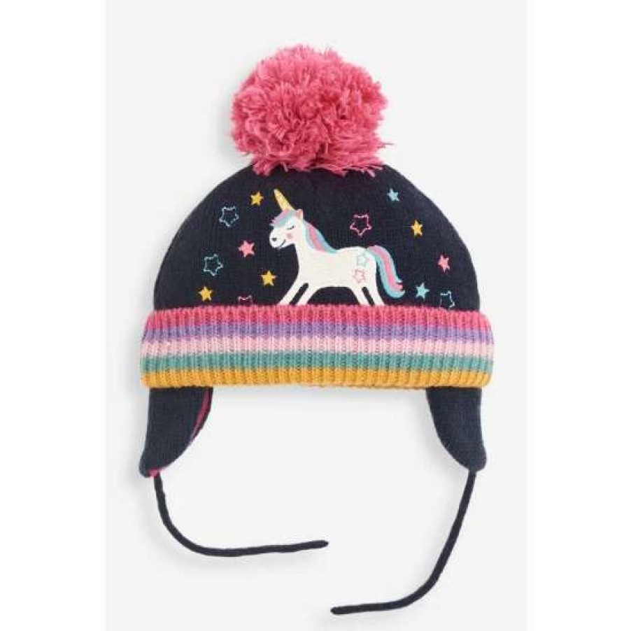 Hats * | Jojo Maman Bebe Blue Unicorn Hat