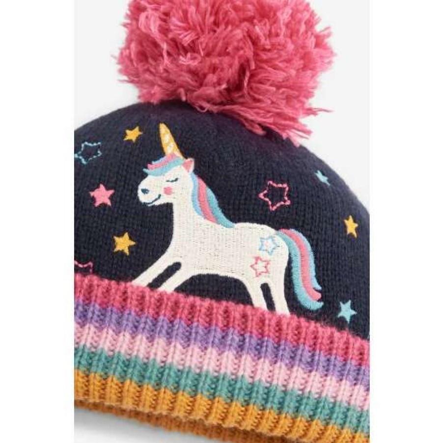 Hats * | Jojo Maman Bebe Blue Unicorn Hat