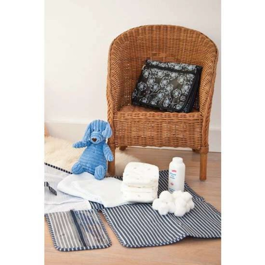 Babyaccessories * | Jojo Maman Bebe Blue Stripe Mini Folding Changing Mat