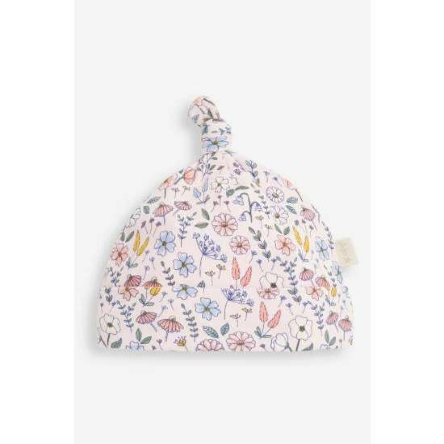 Hats * | Jojo Maman Bebe Baby Pink Floral Print Hat