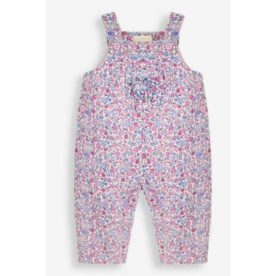 Dungarees * | Jojo Maman Bebe Blue Ditsy Pretty Cord Dungarees