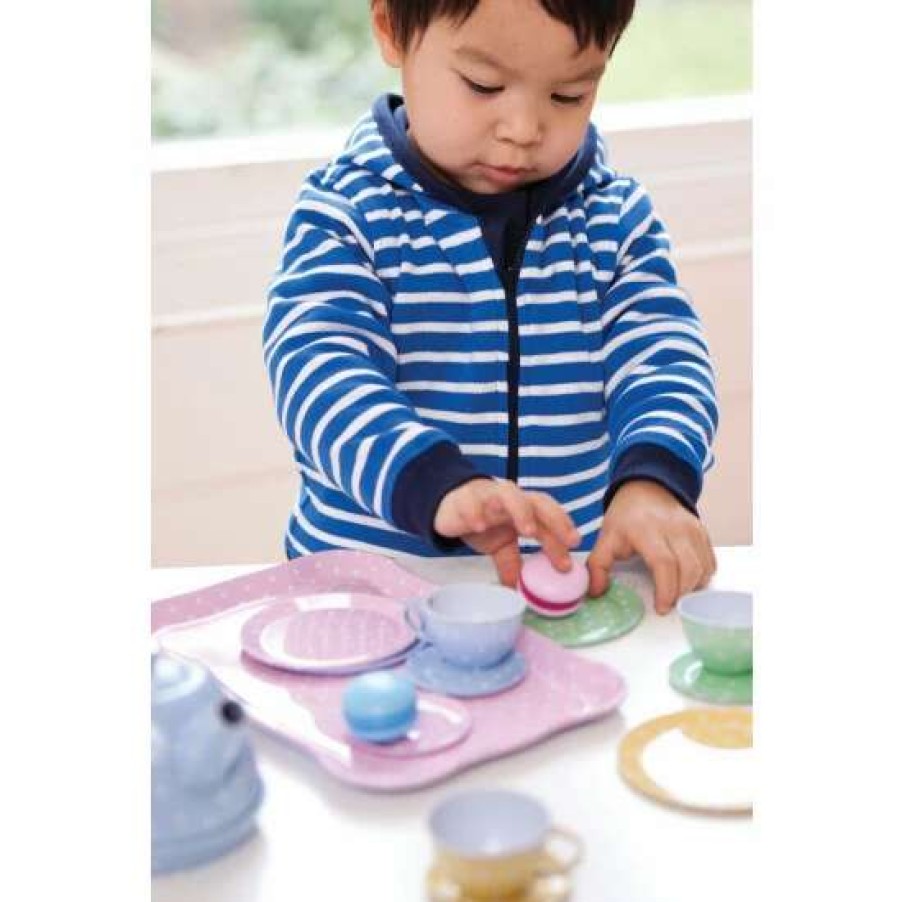 Toys * | Jojo Maman Bebe Pink Dotty Tin Tea Set