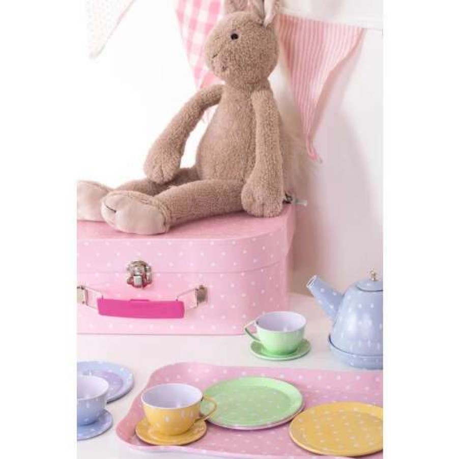 Toys * | Jojo Maman Bebe Pink Dotty Tin Tea Set