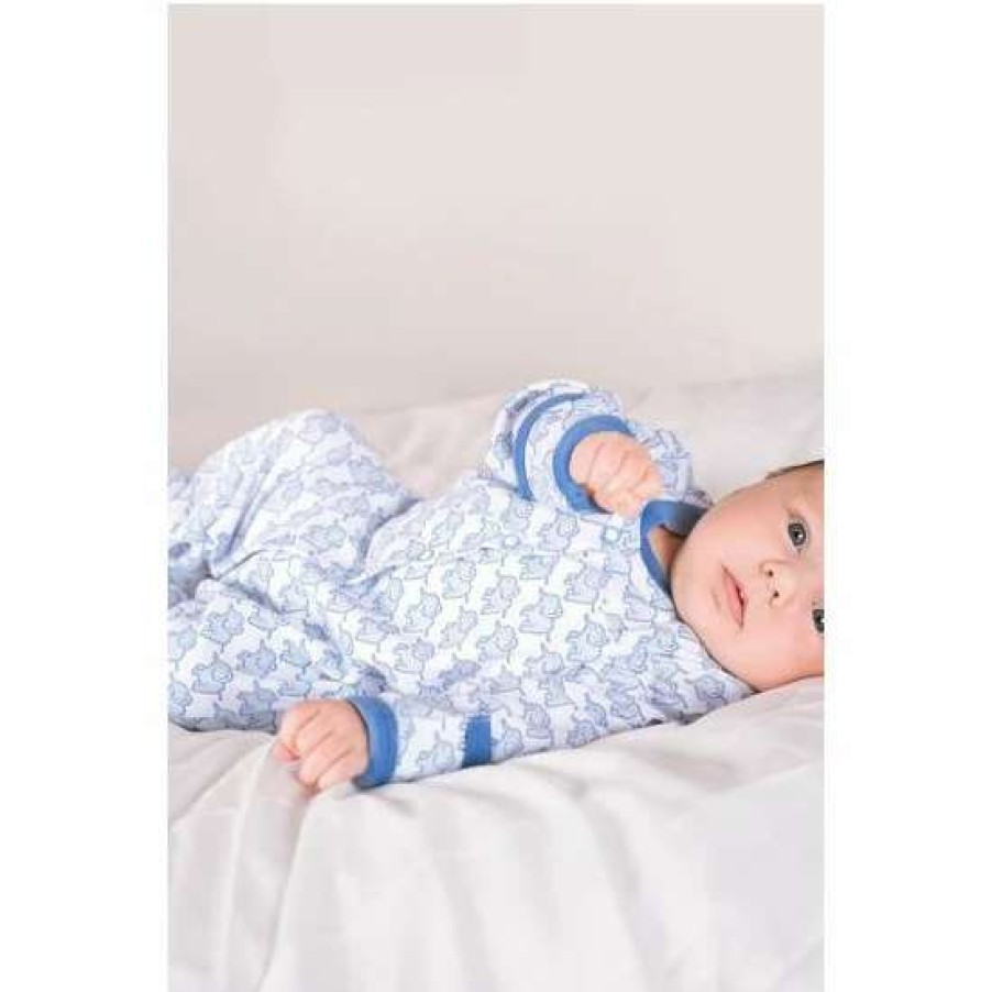 Sleepsuits * | Jojo Maman Bebe Blue Little Elephant Sleepsuit