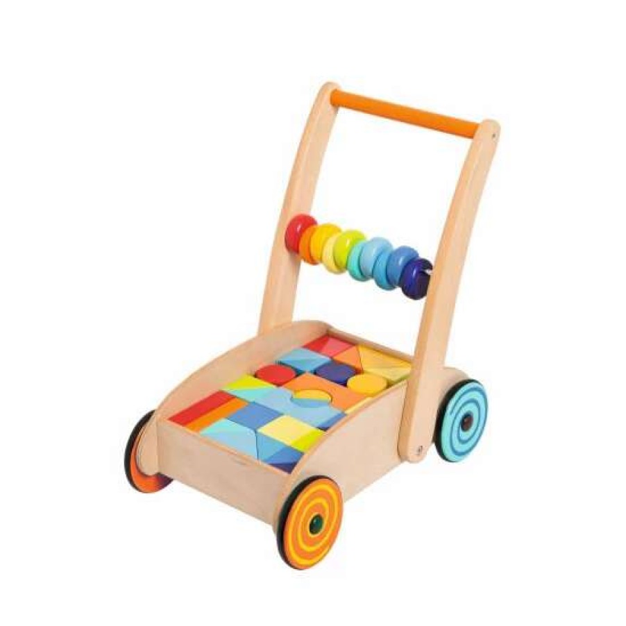 Toys * | Jojo Maman Bebe Baby Bright Walker With Wooden Blocks