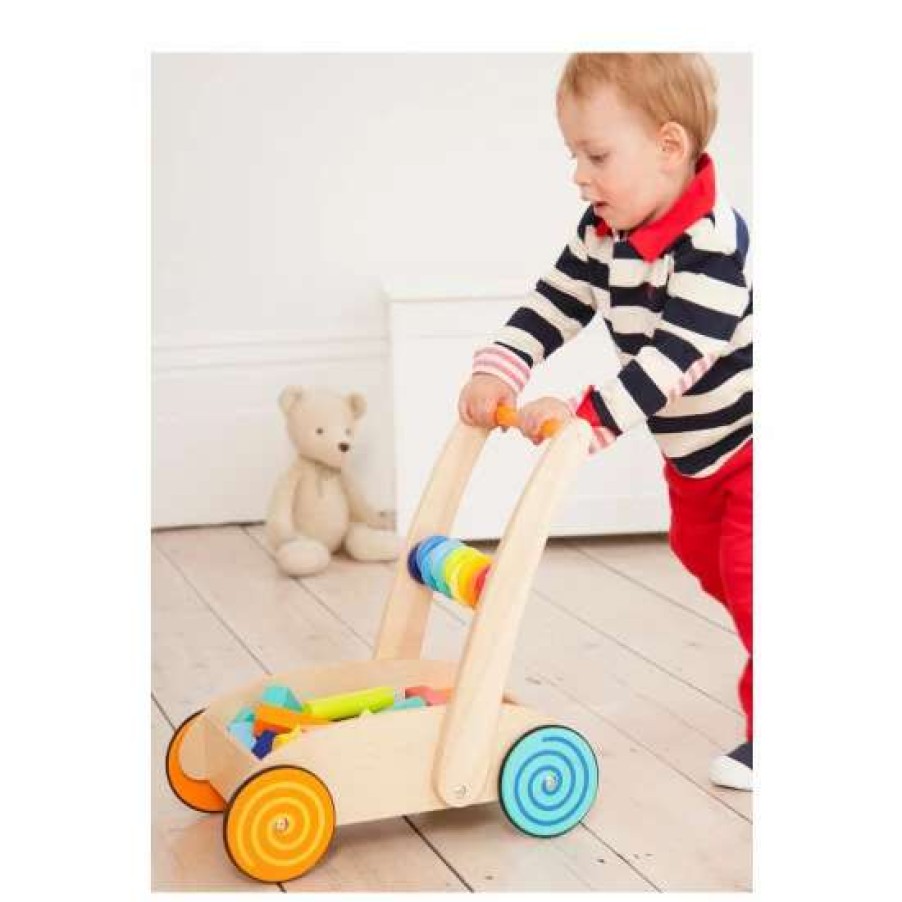 Toys * | Jojo Maman Bebe Baby Bright Walker With Wooden Blocks