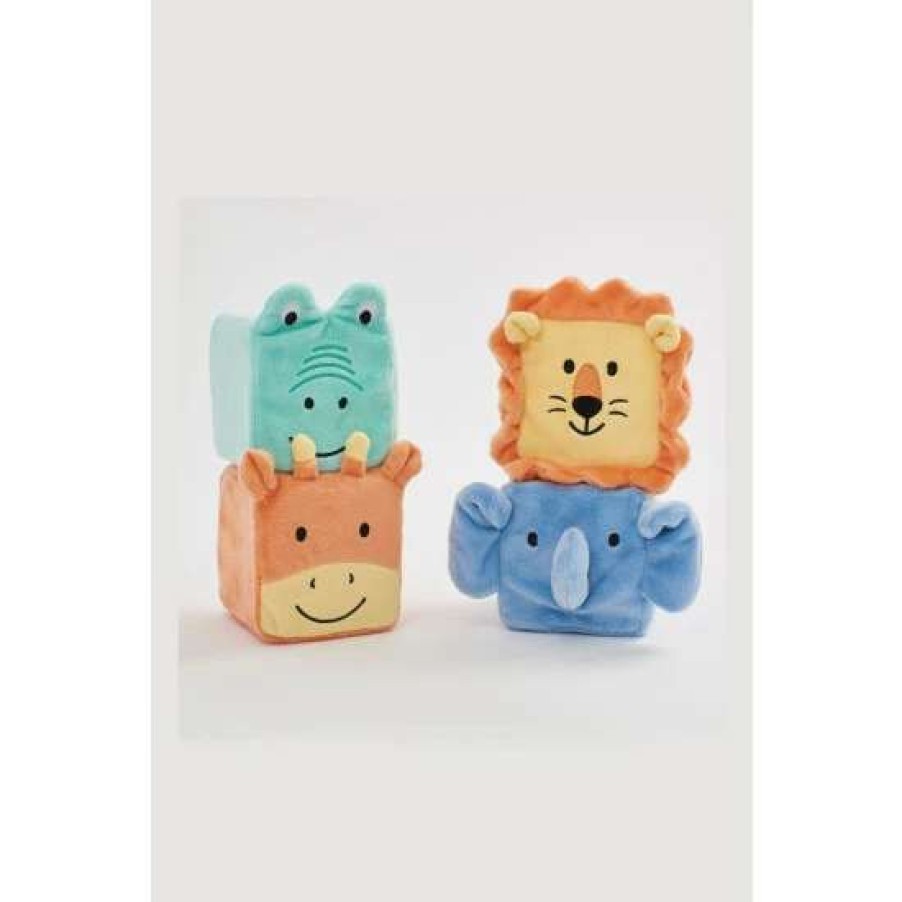 Toys * | Jojo Maman Bebe Soft Safari Cubes 4-Pack