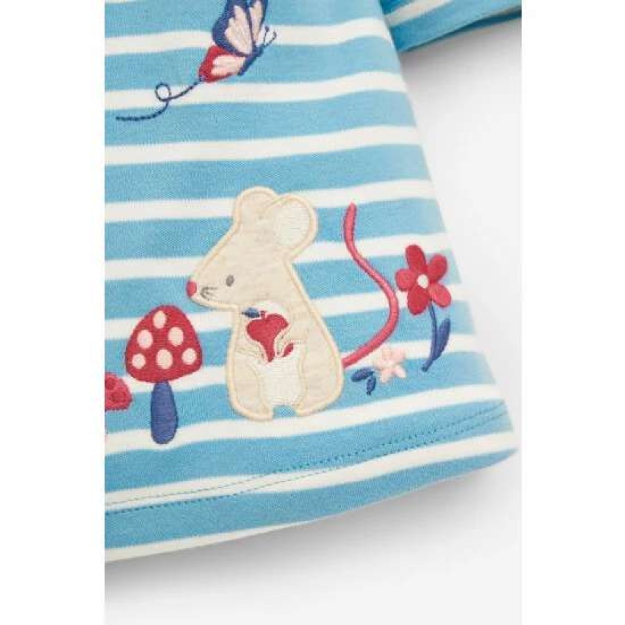 Dresses * | Jojo Maman Bebe Blue Mouse Applique Dress