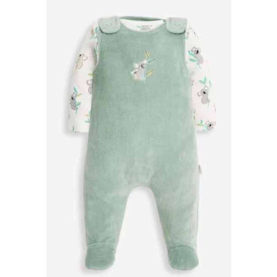 Dungarees * | Jojo Maman Bebe Green Two-Piece Koala Dungaree Set