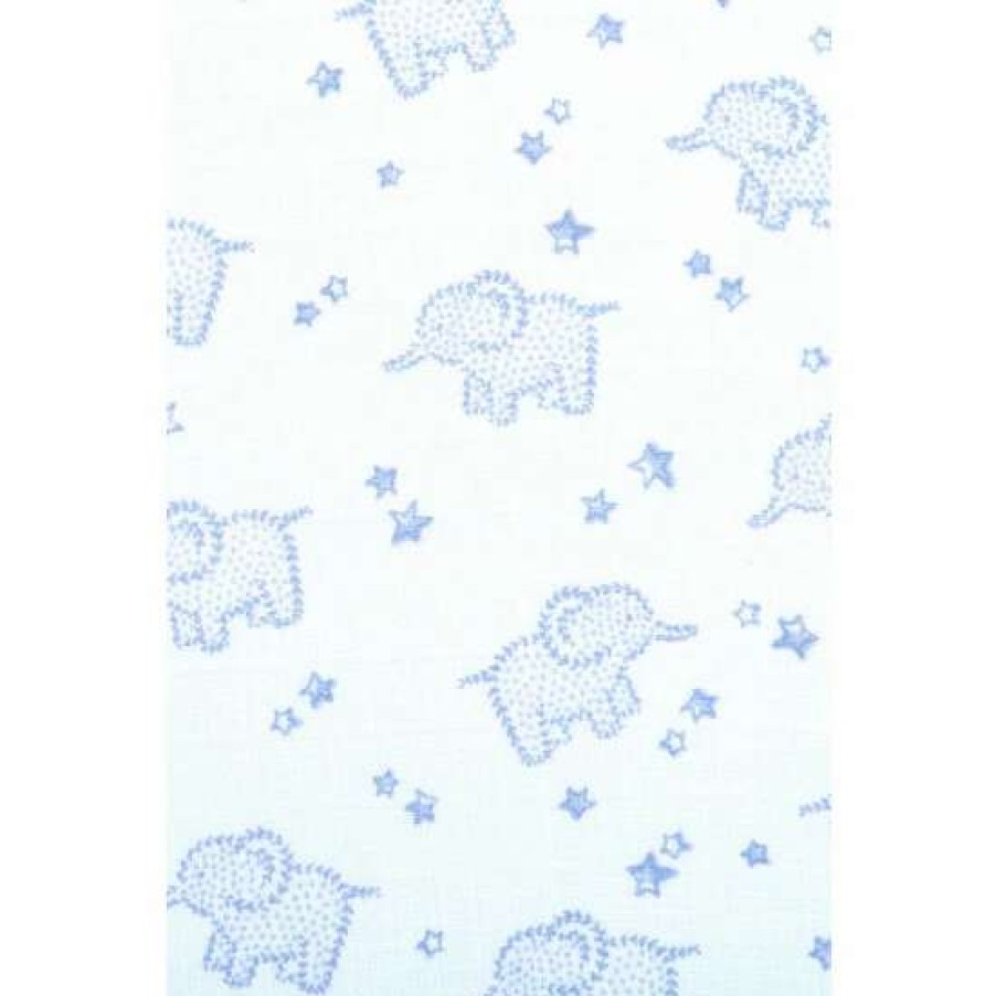 Babyaccessories * | Jojo Maman Bebe Blue Extra Large Elephant Print Muslin