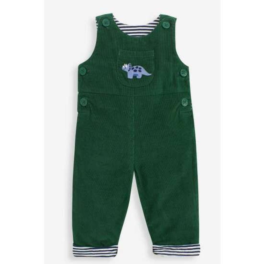 Dungarees * | Jojo Maman Bebe Dino Embroidered Pocket Cord Dungarees