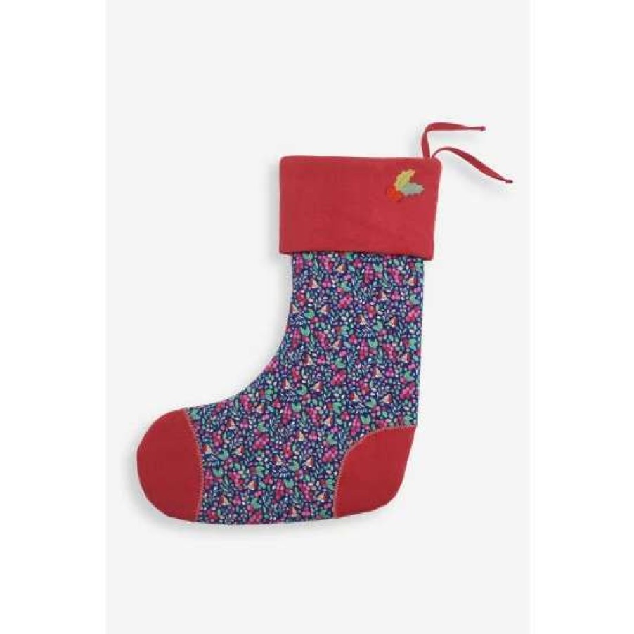 Babyaccessories * | Jojo Maman Bebe Printed Berry Robin Stocking