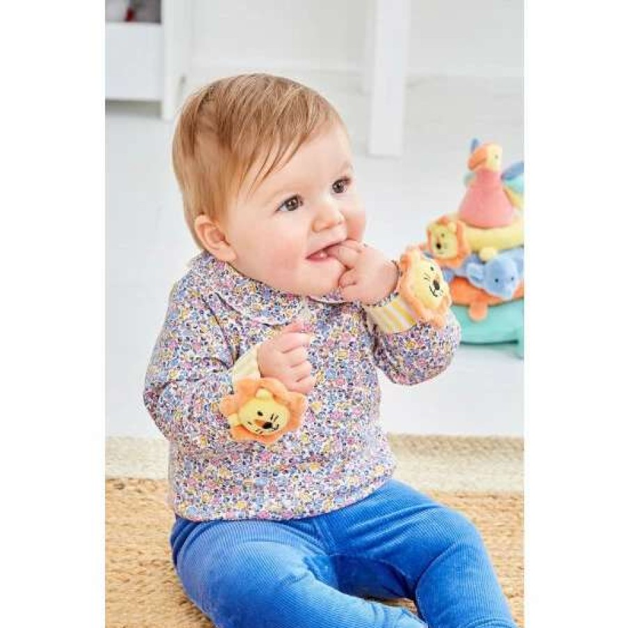 Toys * | Jojo Maman Bebe Orange Lion Wrist Rattles