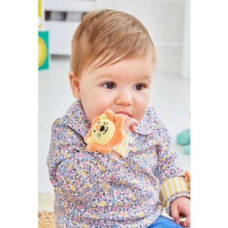 Toys * | Jojo Maman Bebe Orange Lion Wrist Rattles